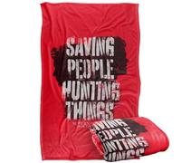 LOGOVISION Supernatural Sam Dean Silhouette Saving People Plaid Ultra Doux au Toucher Soyeux - 91 x 147 cm