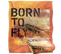 LOGOVISION Top Gun : Couverture Maverick 152 x 127 cm Born to Fly Silky Touch Super Doux