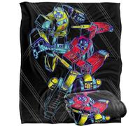 LOGOVISION Transformers Sketchy Optimus and Bumblebee Plaid Ultra Doux au Toucher Soyeux - 152 x 127 cm