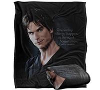 LOGOVISION Vampire Diaries Damon (Somerhalder) Couverture Soyeuse Super Douce au Toucher 152 x 127 cm