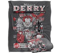 LOGOVISION Welcome to Derry Pennywise Catalogue Plaid Ultra Doux au Toucher Soyeux - 152 x 127 cm