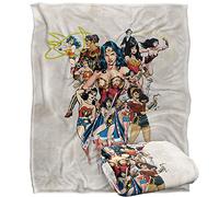 LOGOVISION Wonder Woman 75Th Collage Plaid Ultra Doux au Toucher Soyeux - 152 x 127 cm