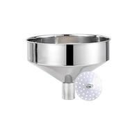 LOGSEE Grand Entonnoir en Acier Inoxydable 25 cm avec Filtre Amovible Entonnoir de Cuisine en métal pour Le Transfert de Grains liquides (Color : Silver, Size : 25/4cm)
