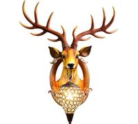 LOGT Animal Applique Intérieur Moderne Créatif Tête de cerf Lampe Murale Résine Lampe Déco Murale Douille E27 Lampe de Chevet Tête de cerf Lampe Déco Murale éclairage Mural Chambre d'enfant,A