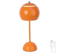 LOGT Applique LED Champignon Lampe de Table Sans Fil Rechargeable Toucher 3 Températures de Couleur Lampe de Table Champignon Rechargeable par USB Lampe Lecture à Batterie 3600mAh Intérieur,Orange