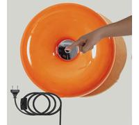 LOGT Applique Murale Led avec Câble et Connecteur Moderne Orange Donut Lamp Wall Sconces Plug Or Plug in Bedside Lamp Rond Eclairage Mural Dimmable Touch Control 12W Déco Nocturne Verre Ring,Orange