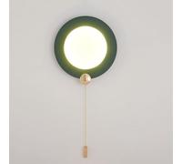 LOGT Applique Murale LED Avec Interrupteur à Tirette 3 Températures de Couleur 3000K/4000K/6000K Lampe Murales Ronde Avec Interrupteur Lampe de Chevet Intérieure Moderne 8W pour Chambre,Vert