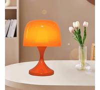LOGT Lampe Champignon Orange Lampes de Table LED Rechargeables Sans Fil avec Variateur Tactile Lumière de Table Champignon 2000mAh Fonctionnant sur Batterie Lit de Chevet Rechargeable par USB Lumière