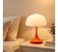 LOGT Lampe de Chevet LED en Forme de Champignon Lampe de Table Tactile à Intensité Variable Sans fil Ampoule Rechargeable USB 3 Modes de Luminosité Fonctionnant sur Piles Luminaire de Table,Orange