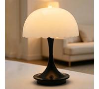 LOGT Lampe de Chevet LED en Forme de Champignon Lampe de Table Tactile à Intensité Variable Sans fil Ampoule Rechargeable USB 3 Modes de Luminosité Fonctionnant sur Piles Luminaire de Table,Noir