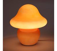LOGT Lampe de Table Champignon Orange,Lampe de Bureau Champignon LED, Lampe Champignon en Verre, Lampe de Chevet avec câble 3000K/4500K/6000K Lampe Champignon Lampe de Bureau Moderne Veilleuse,Orange