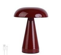 LOGT Lampe de Table Mushroom Sans Fil Rechargeable USB Lampes Mushroom Dimmable avec Contrôle Tactile Lumière de Table Intérieure et Extérieure Lumière Flowerpot pour Chambre à Coucher Chambre,Rouge