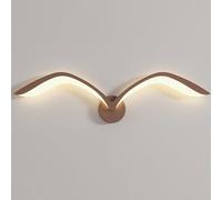 LOGT LED Animaux Oiseau Applique Intérieur Décorer Lampe murale Mouette Créative Lampe de chevet 9W Blanc Chaud Bird Eclairage mural Métal Matériau Acrylique Abat Jour pour Salon (Marron 50CM)