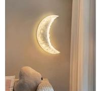 LOGT Lune Applique Murale Variable LED Applique Intérieure 3D Lune Lampe Décoration Murale Résine Éclairage Mural Moderne Art Déco Veilleuse 3 Niveaux de luminosité Lampe de Chambre d'enfant,28cm