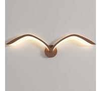 LOGT Mouette Applique 80CM Longue LED Moderne Lampe Murale Déco Mouette Marron Animaux Oiseaux Lampe de Chevet Mur 17W 3 Températures de Couleur Acrylique Eclairage Mural Chambre (Marron 80CM)