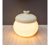 LOGT Veilleuse LED Sans fil À piles Lampe de Table Marbre Naturel Lampe Sculpée à la Main Verte Rechargeable par USB Petite Applique de Table Intensité Réglable avec Interrupteur Tactile,Blanc