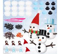 LOHAME 12pcs Pâte à modeler Mini pâte à modeler Bonhommes de neige en argile Bricolage créatif pour les enfants à Noël Pâte à modeler séchée à l'air pour les cadeaux de Noël des enfants de 3 à 12 ans
