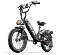 Lohang Vélo électrique XC20, 20 Pouces, Batterie 48V 15,6Ah, autonomie de 40 à 100 kilomètres, Suspension intégrale, 7 Vitesses (Noir).