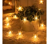 LOHAS-LED Guirlande lumineuse 40 LED en fleurs de cerisier | 4 m, Blanc chaud, 2700 K, 2 modes de lumière continue clignotante, Fleurs en cristal, Pour chambre à coucher, mariage, fête