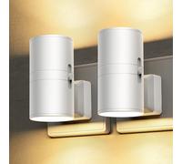 LOHAS-LED Lot de 2 veilleuses à brancher pour enfants, intensité variable (0%-100%), avec détecteur crépusculaire, blanc chaud 3000 K, applique murale blanche au design rétro pour chambre d'enfant.