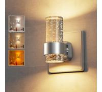 LOHAS-LED Veilleuse Prise avec Capteur Crépusculaire, 1 Unit | 3 CCT Ambre/3000 K/5000 K, Luminosité Réglable de 0 à 100 lm, Anneau Argenté