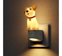 LOHAS-LED Veilleuse sur Priseavec Capteur Crépusculaire, 1 Unité | Adorable Schnauzer 3D, Lumière RVB et Blanc Chaud 3000K, Changement de Couleur, pour Chambre d’Enfant et Couloir