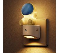 LOHAS-LLED Night Light Prise, Veilleuse 3D Astronaute avec Détecteur de Crépuscule, Changement de Couleurs, RVB & Blanc Chaud 3000K, Veilleuse Bébé pour Chambre d'Enfants, Couloir, Escalier, Chambre