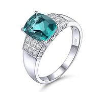Lohaspie Femme Bague En Argent Sterling 925 Solitaire Mariage Promesse Bague Bleue Fluorite Zircone Cubique Anneau Bague de Fiancailles,Bijoux Femme