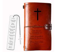 LOHENYOR Cadeau Chrétien - Carnet de Notes Biblique avec Marque-Page - Cadeau de Communion, Confirmation, Baptême ou Anniversaire - Pour Femme, Homme, Adolescent