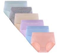 Lohhbve Girly Midsize Culotte Classique Couleur Unie Culotte 8-16 Ans Indispensable Culotte en Coton sous - vêtements Confortables Lot de 6