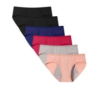 Lohhbve Pantalons Respirants à l'épreuve de fuites pour Les Filles Adolescentes 6 Paquets de sous-vêtements Floraux de la période de Coton