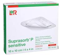 Lohmann & Rauscher Suprasorb P Sensitive Border Lite Lot de 10 pansements en mousse de silicone stériles, scellés individuellement, 10 x 10 cm