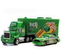 LOHOM Cars 2 pièces Lightning Uncle Container Camion 1:55 Diecast Metal Modle Jouet d'anniversaire pour Enfants (86 Voitures de Course + Camion Porte - conteneurs)