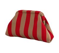 LOHOM Pochette estivale de plage, pour femme, en maille, à rayures, couleur contrastée, petite pochette en tissu pour plages estivales, shopping, voyages, Wie dargestellt