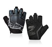 LOHOTEK Gants-Cyclisme Demi-Doigts pour Bicyclette-Moto VTT Gant-Velo - Hommes Femmes Rembourré Antidérapage Respirant (Noir, XL)