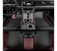 Tapis de Sol de Voiture Antidérapants Personnalisés pour Renault Arkana 2020-2023,Coussinets de Pied pour Conduite à Gauche,3 Pièces/Ensemble/rangée Avant et Arrière,Cuir PU,Coffee-Black