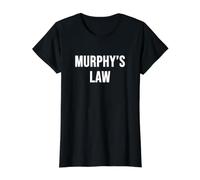Loi de Murphy T-Shirt Graphique avec Valeur, Femme, Noir, L