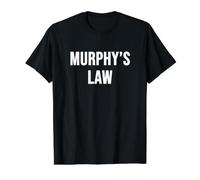 Loi de Murphy T-Shirt Graphique avec Valeur, Homme, Noir, L