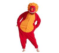 Loiahoer Unisexe Triceratops Onesie Costume Déguisement Dinosaure Combinaison Pyjama,Animaux Carnaval Cosplay Costume de Halloween pour Femmes Hommes,Rouge,XXL