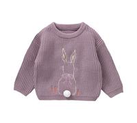 LOIJMK Bébé Fille Saint-Valentin Tenue Amour Cœur Doux Sweat à manches longues T-shirt à col rond Tops cas Vêtements d'hiver Cardigan fin Fille, lilas, 6-9 mois