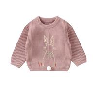 LOIJMK Bébé Fille Saint-Valentin Tenue Amour Cœur Doux Sweat à manches longues T-shirt à col rond Tops cas Vêtements d'hiver Cardigan fin Fille, Rose, 9-12 mois