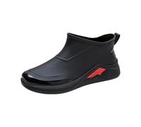 LOIJMK Bottes en caoutchouc imperméables pour homme - Bottes de travail mi-hautes - Bottes de pluie - Bottes de pluie - Bottes de travail - Bottes de jardin - Bottes professionnelles, Noir , 43 EU