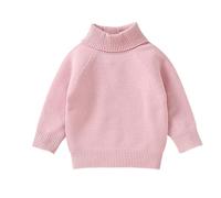 LOIJMK Bottines bébé automne et hiver couleur unie col haut Peplum Knit Sweater Bottes bébé 12 18 mois garçon, Rose, 9-12 mois