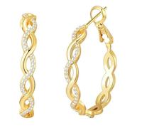 LOIJMK Boucles d'oreilles tressées à la mode Artisanat combiné avec un design moderne Léger et confortable Parfait pour améliorer la personnalité Charme Créoles moyennes, taille unique, Alliage de