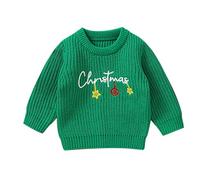 LOIJMK Boys and Girls Fall and Winter Christmas Merry Christmas Letter Sweater Bandeau Garçon, GN1., 18-24 mois