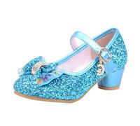 LOIJMK Chaussures de princesse pour bébé fille avec perles - Chaussures d'été pour femme, bleu, 5.5-6 Years