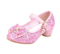 LOIJMK Chaussures de princesse pour bébé fille avec perles - Chaussures d'été pour femme, Rose, 7-8 Jahre