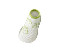 LOIJMK Chaussures et Chaussettes en Respirantes pour bébé en Bas âge, Confortables et antidérapantes, à Semelles en Caoutchouc, Printemps/été Chaussons Gymnastique Enfant (Z1-White, 25.5 Toddler)