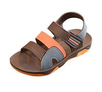 LOIJMK Enfants Mode Été Garçon Sandales Plage Outdoor Enfants Boucle Antidérapante Plat Bébé Fille Garçon Chaussures Jack Sandales Garçon, marron, 29.5 EU