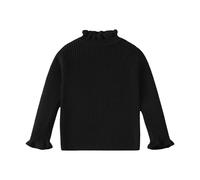 LOIJMK Hauts Filles Printemps Hiver Filles Confortable Décontracté Bas Pull Cardigans pour Femme, Noir , 7-8 ans